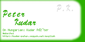 peter kudar business card